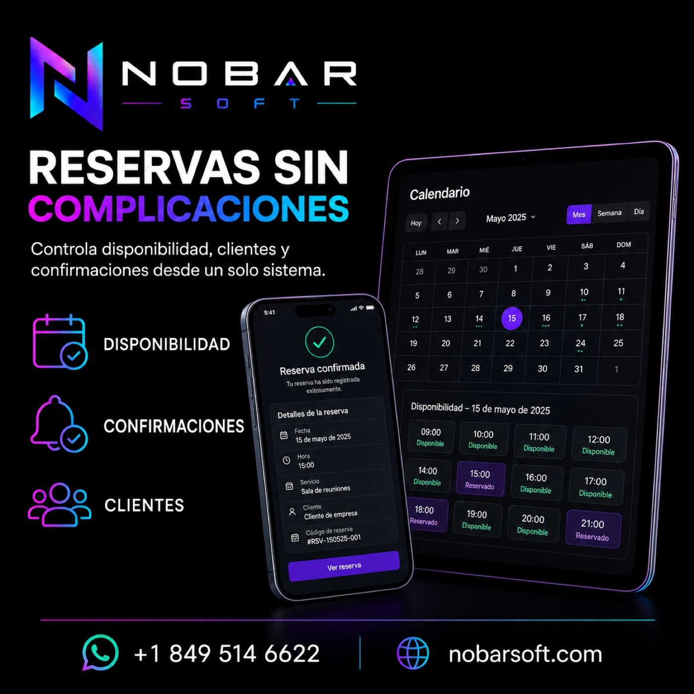 Sistema de reservas de NOBAR SOFT